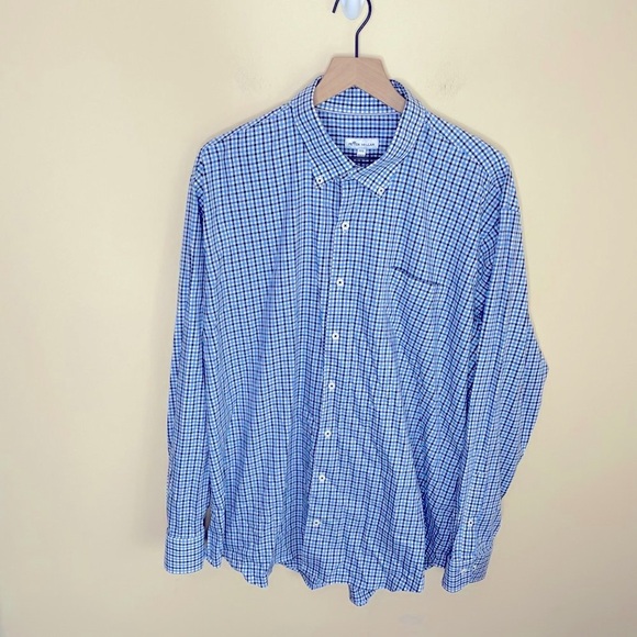 Peter Millar Other - Peter Millar Button Down Shirt Size XXL Blue Plaid Dress Shirt Long Sleeve Work